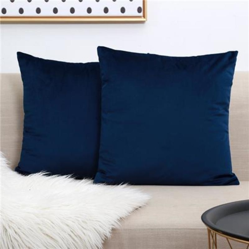 

Housses de Coussin en Velours , 2pcs - Couleur Unie, Réversibles, Fermeture Éclair - Parfaites pour la Décoration de Canapé & Chambre, Lavables en Machine - Bleu, 18x18 Pouces