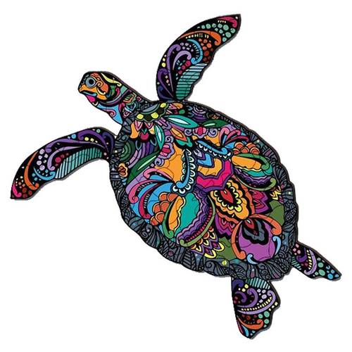 Color Turtle Wooden Jigsaw Puzzle, Best Challenging And Fun Gifts for Adults And Kids
