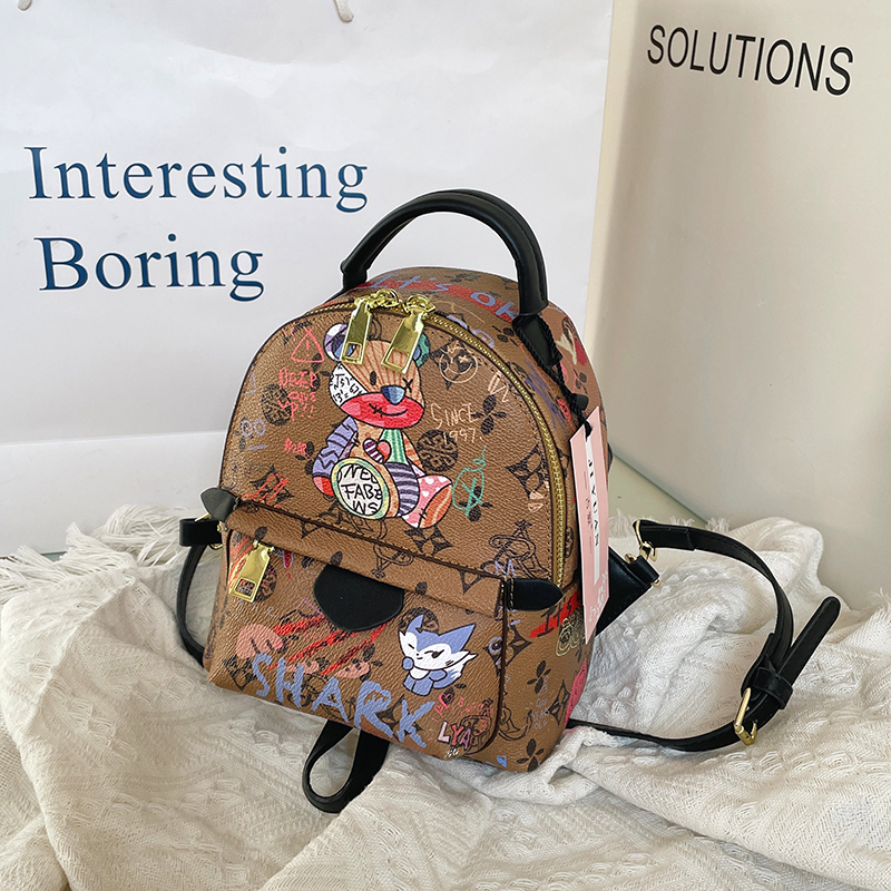 Myvision Korea Graffiti Bear Backpack Cute Print Mini Bag 2022