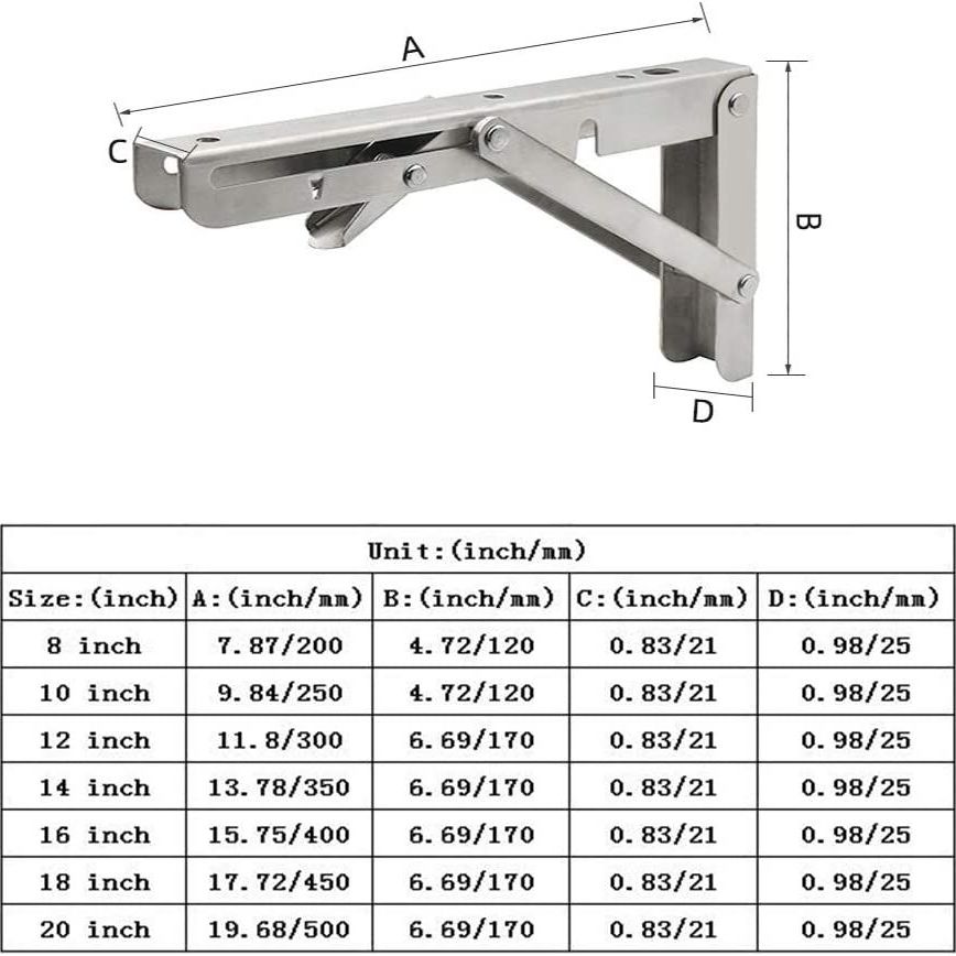 Folding Shelf Brackets Heavy Duty Stainless Steel - Temu