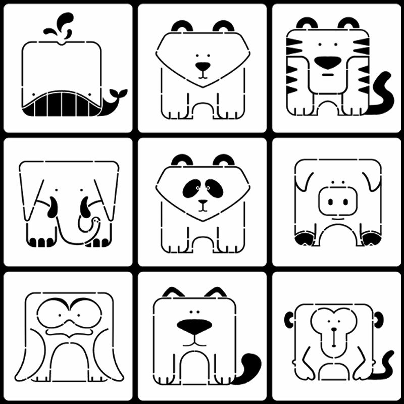 Personalized Graffiti Simple Pen Drawing Board Hollow Spray Painting  Template Cartoon Animal Diy Hand Painted Creative Hand Painted Template Diy  Materials | Today's Best Daily Deals | Temu