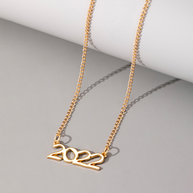 Stylish Digital Necklace with a Yearly Temperament