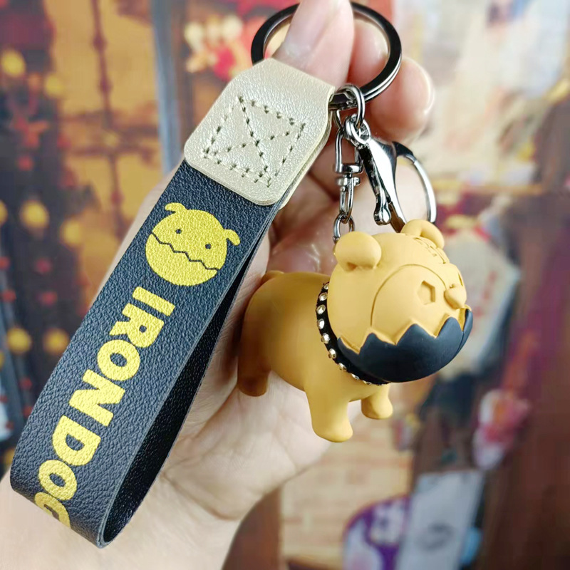 Key Ring Keychains, Bulldog Keychain, Clef Accessories, Dog Key Ring