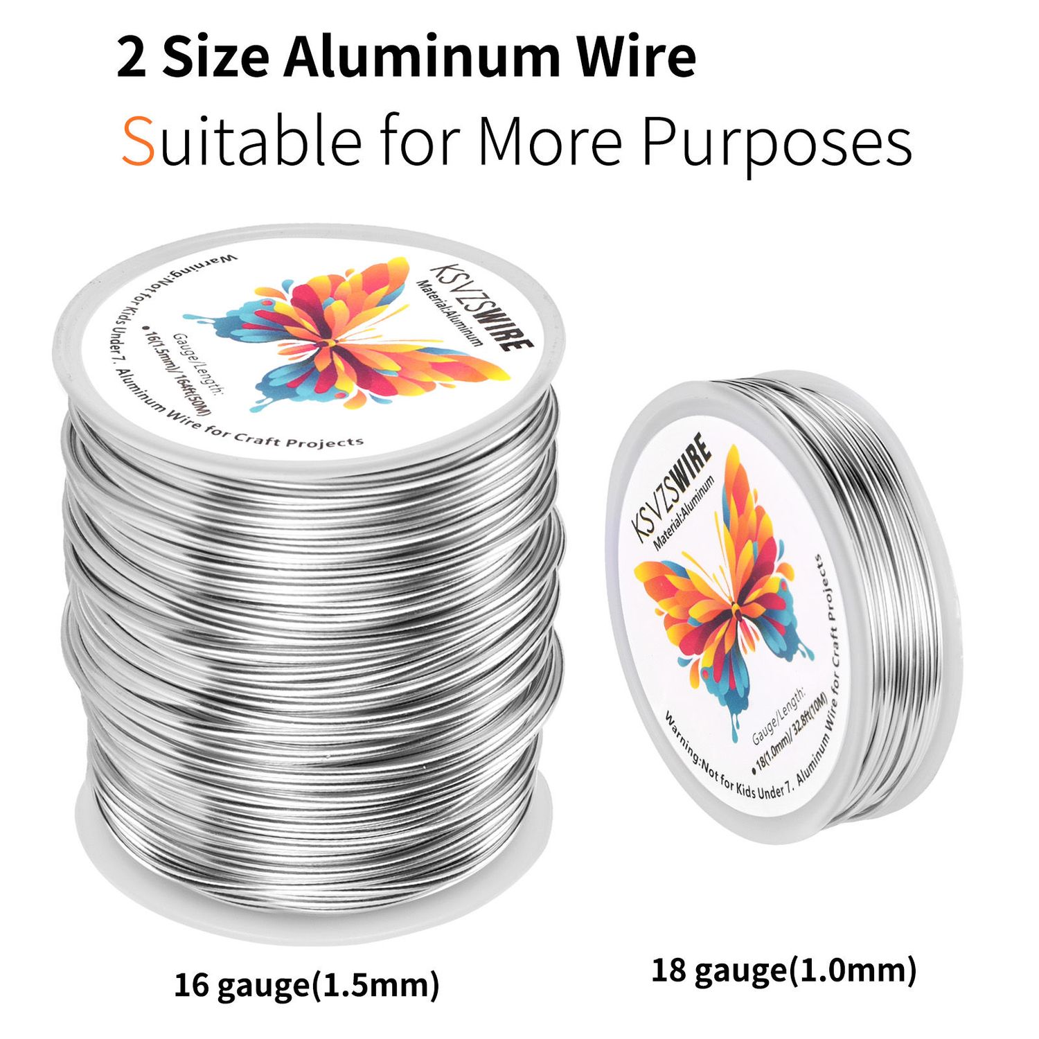 1mm Aluminum Craft Wire, 50M/164ft Bendable Jewellery Thin Wire