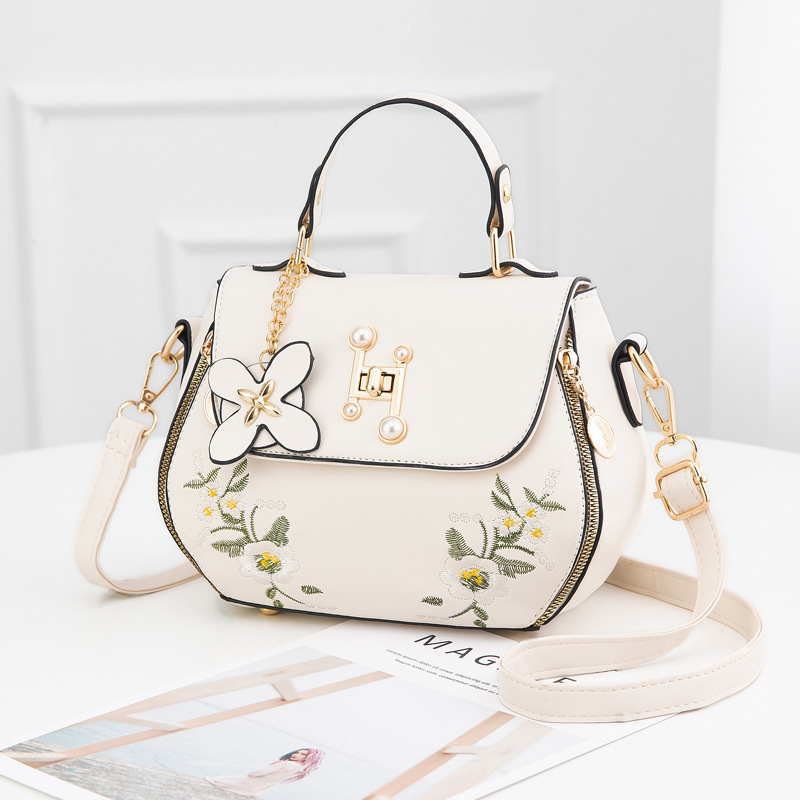 Floral Pattern Zipper Handbag, Trendy Flap Shoulder Bag, Stylish Small Faux  Leather Purse - Temu