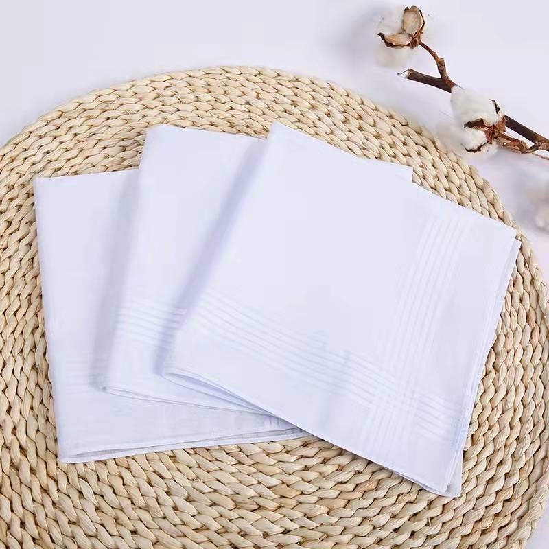 Korean Themed Towel / Handkerchief Set - Hunminjeongeum Print Pocket Square  (Black Towel & White Handkerchief)