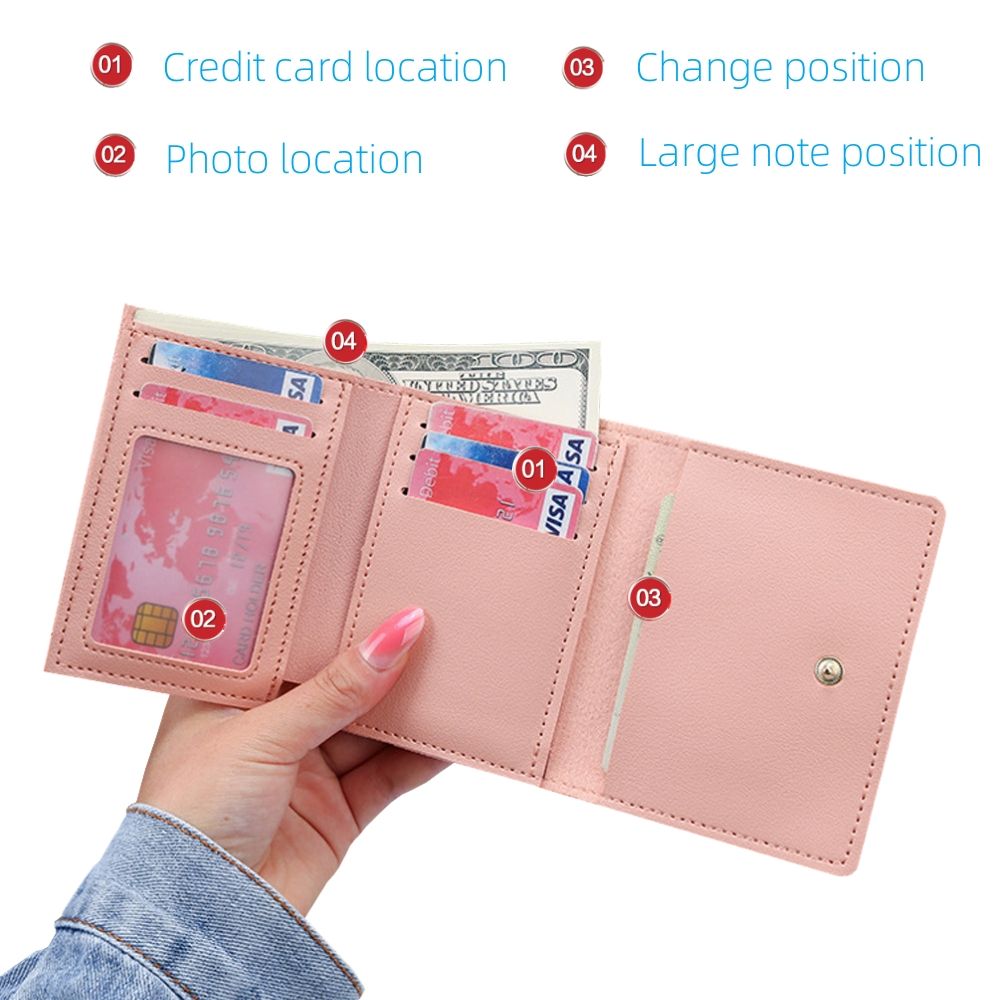 Denim Trifold Change Purse Coin Purse Wallet Card Holder Pouch Handbag  Organizer