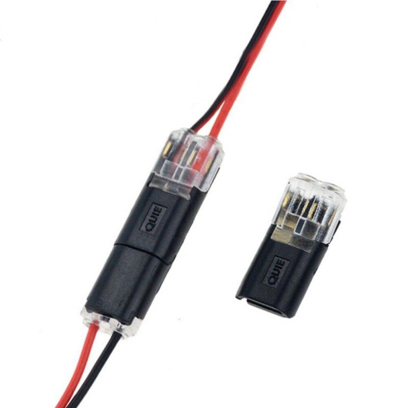 Conectores de cable eléctrico de bajo voltaje, 2 pines, no requiere pelado  de cables, terminales tipo I de 2 vías 10 piezas, conectores de cableado de