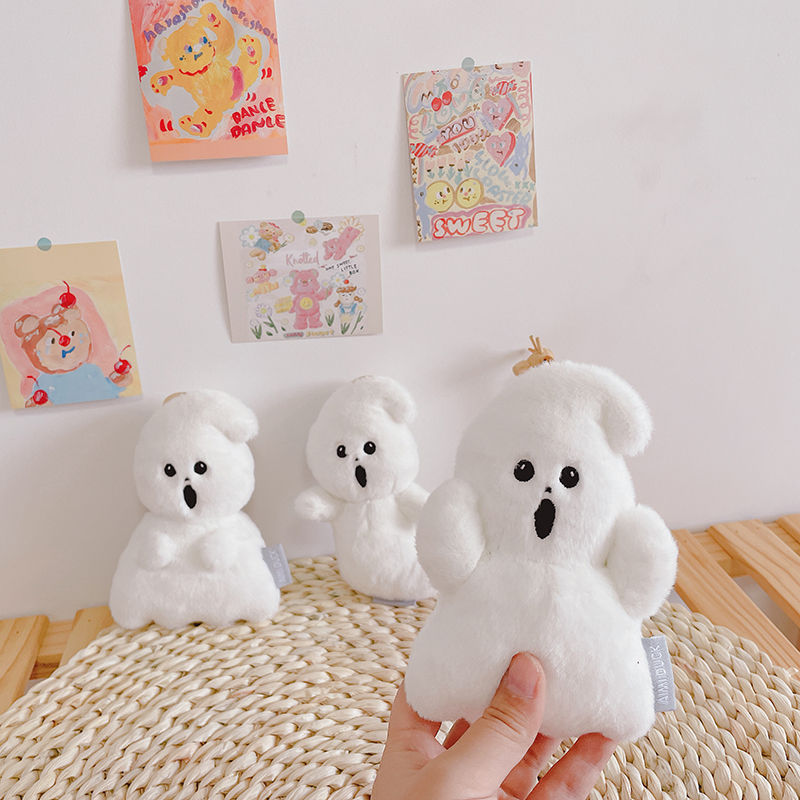 Ghost Pendant Plush Doll Soft Cute School Bag Ornament Keychain Doll  Healing Couple Bag Pendant Toys  Games Temu Japan