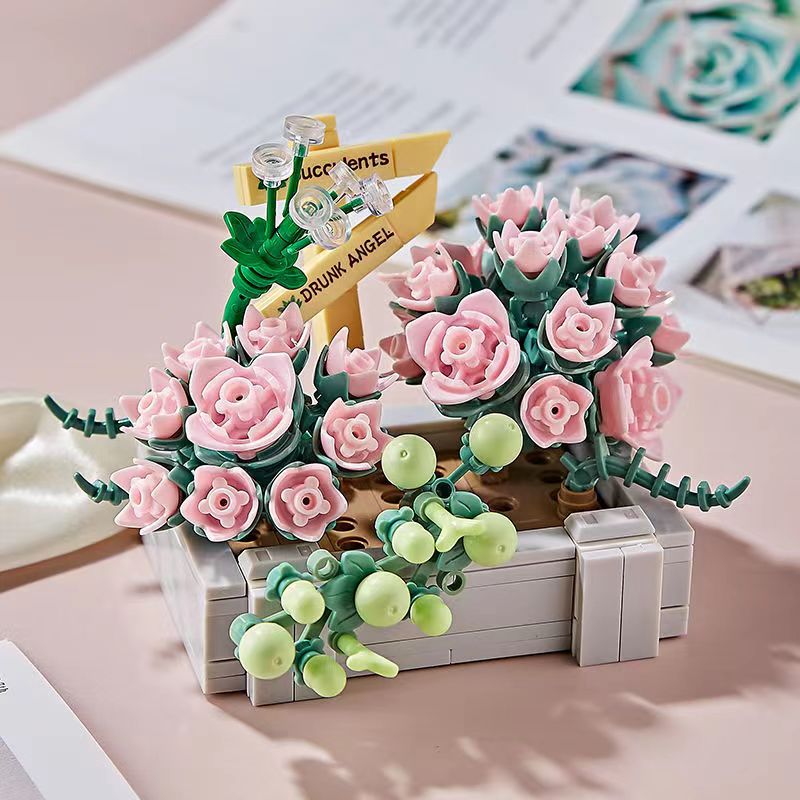 Acheter Mini bouquet blocs de construction fleurs succulentes