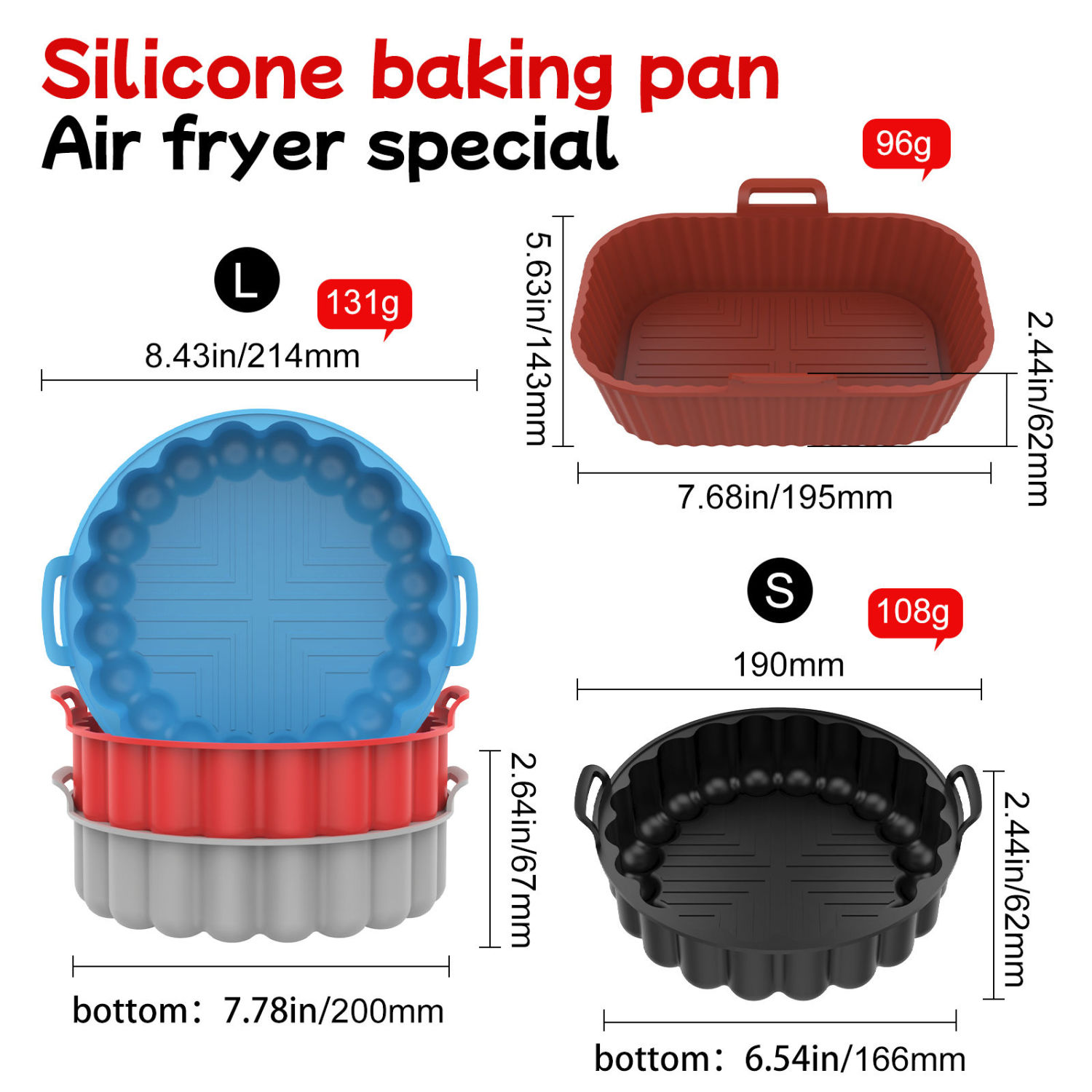 Air Fryer Liners, Silicone Round Rectangle Baking Pan Heat Resistance - Temu