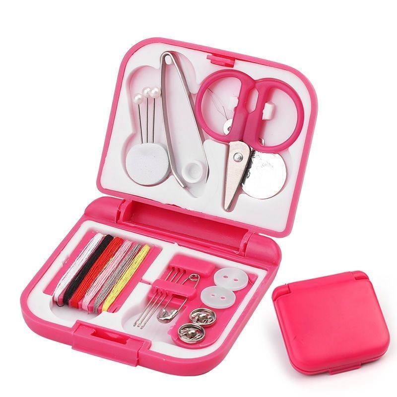 Mini Sewing Kit, Small Sewing Kit For Adults, Home, Travel, Emergency,  Portable Needle And Thread Kit Box Plastic Sewing Box (pink+blue4pcs)