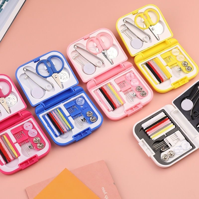 Mini Travel Sewing Set Portable Sewing Kit Box Diy Sewing - Temu