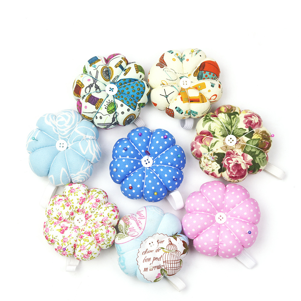 Diy Sewing Pincushion Pumpkin Shape Cotton Fabric Button - Temu