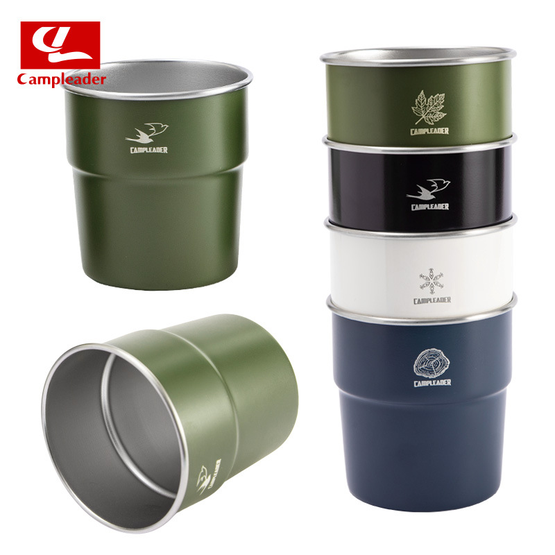 4pcs Set Outdoor 304 Stainless Steel Cup Camping Wine Cup Coffee Water 