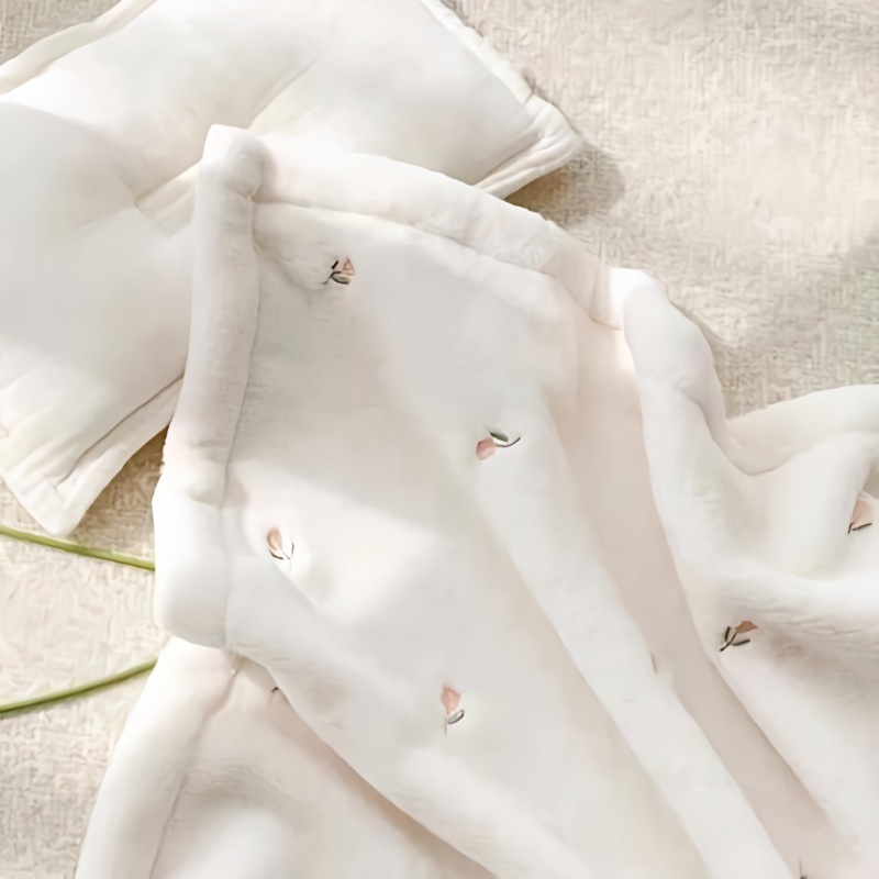 Adorable Animal Embroidery Wrap Blanket for Nap Time