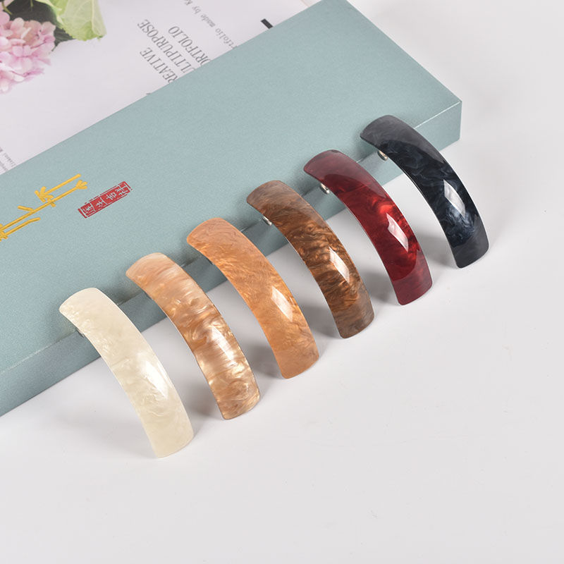 TEMU 6pcs Water Pattern Multi-color Hair Clip Simple Barrette Hairpin Fashion All-match Ponytail Holder Headwear