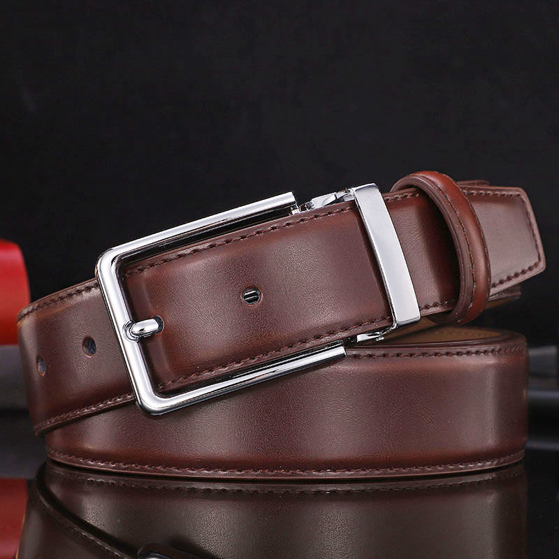 Men's Business Leather Belt Pin Buckle