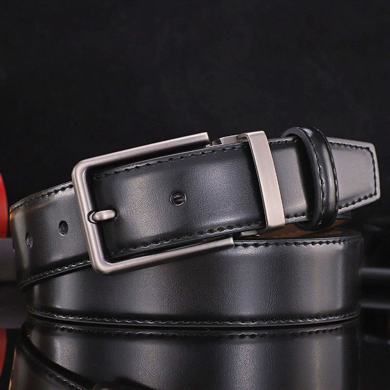 Men's Business Leather Belt Pin Buckle