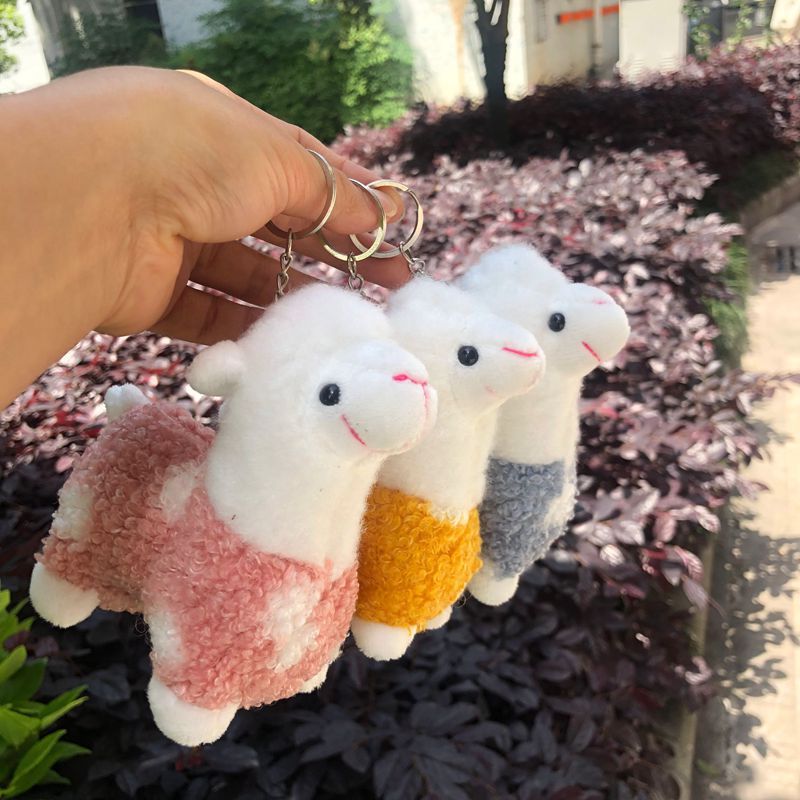 Cute Alpaca Charms, Lamb Doll Key Ring Pendants, Car Key Chains, Small