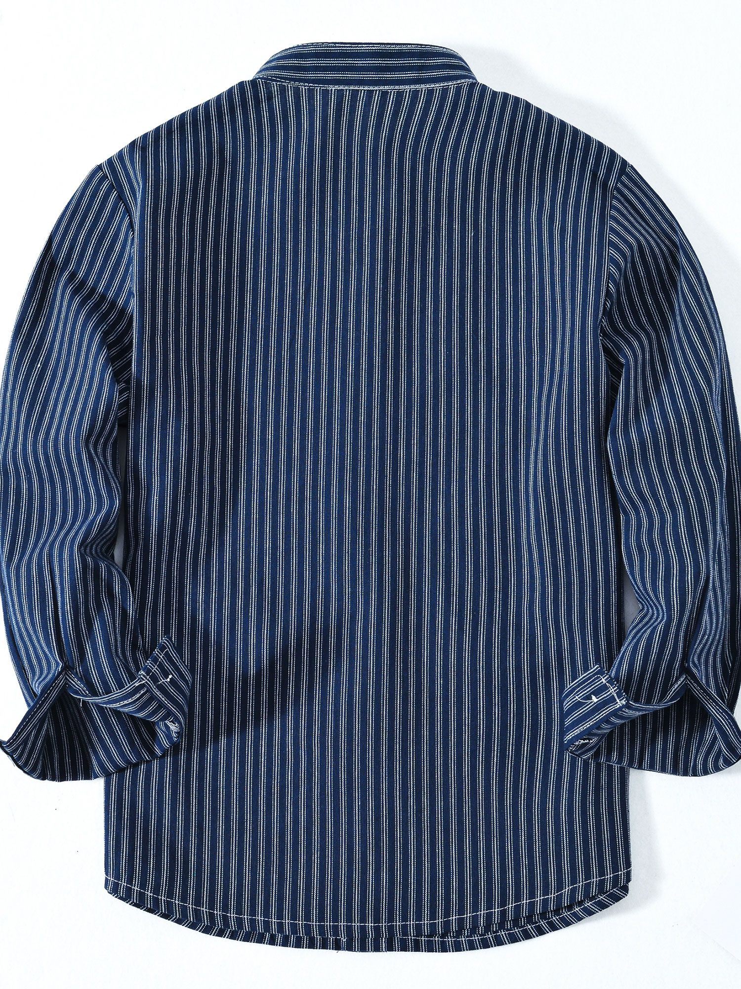 Boys Striped Casual Long Sleeve Lapel Shirt