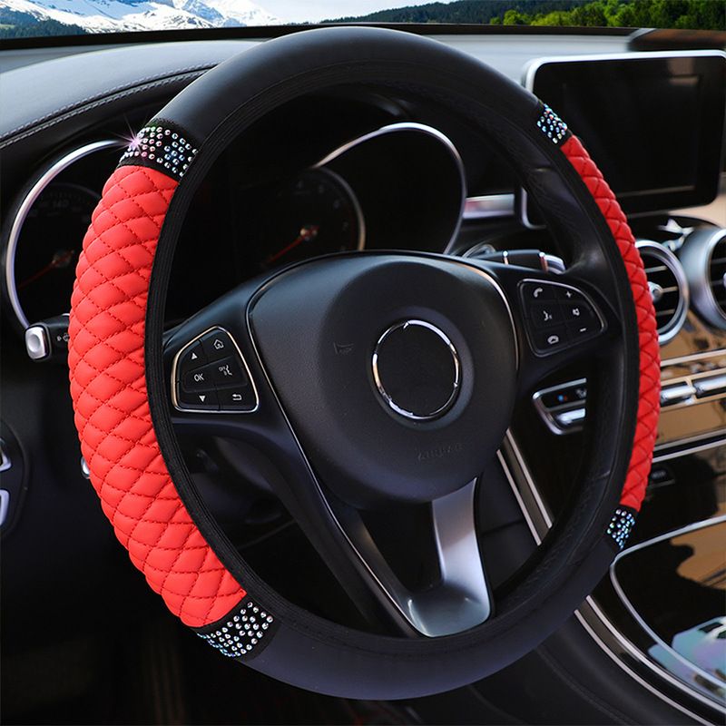 Bling Soft Faux Leather Car Steering Wheel Cover Non slip - Temu