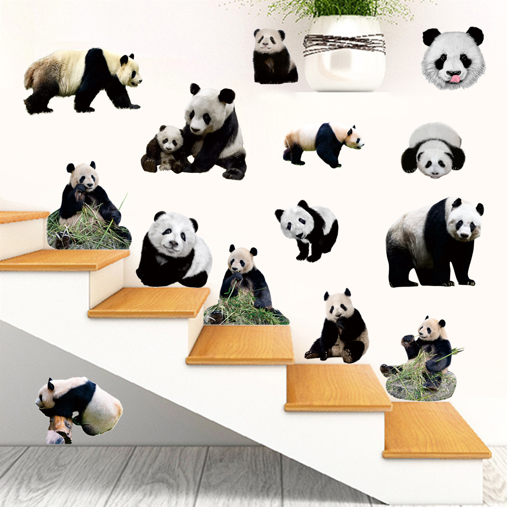 1pc Cartoon Panda Pattern Wall Sticker Vinyl, Self Adhesive Removable Wall  Decal, Cute Wall Stickers Decal Wallpaper For Kids Home Living Room Bedroom