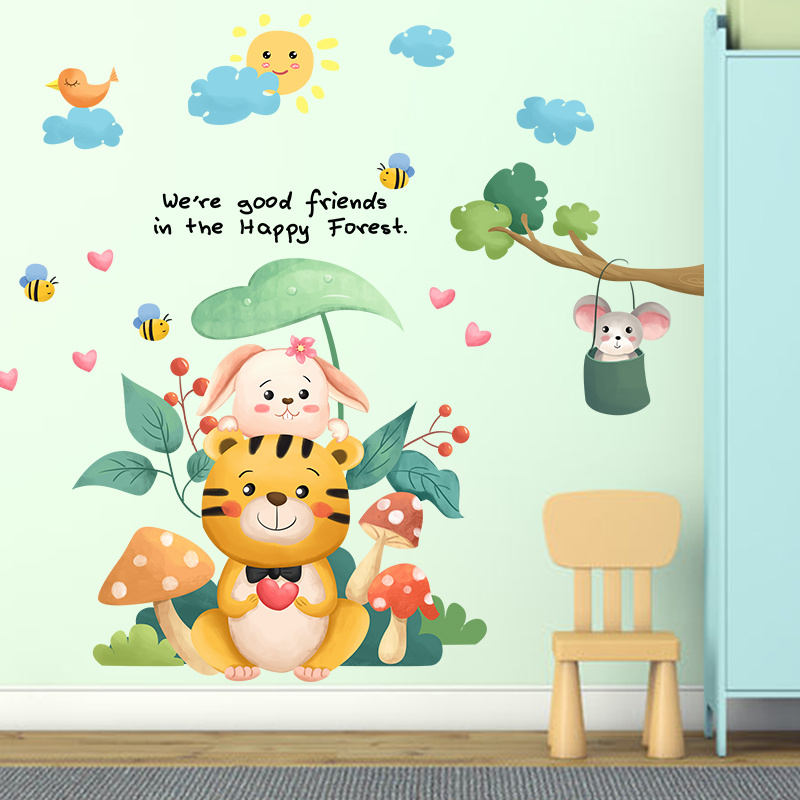 1 Set Of Cartoon Wall Stickers Room Layout Bedside Background Wall Paper -  Tools & Home Improvement - Temu