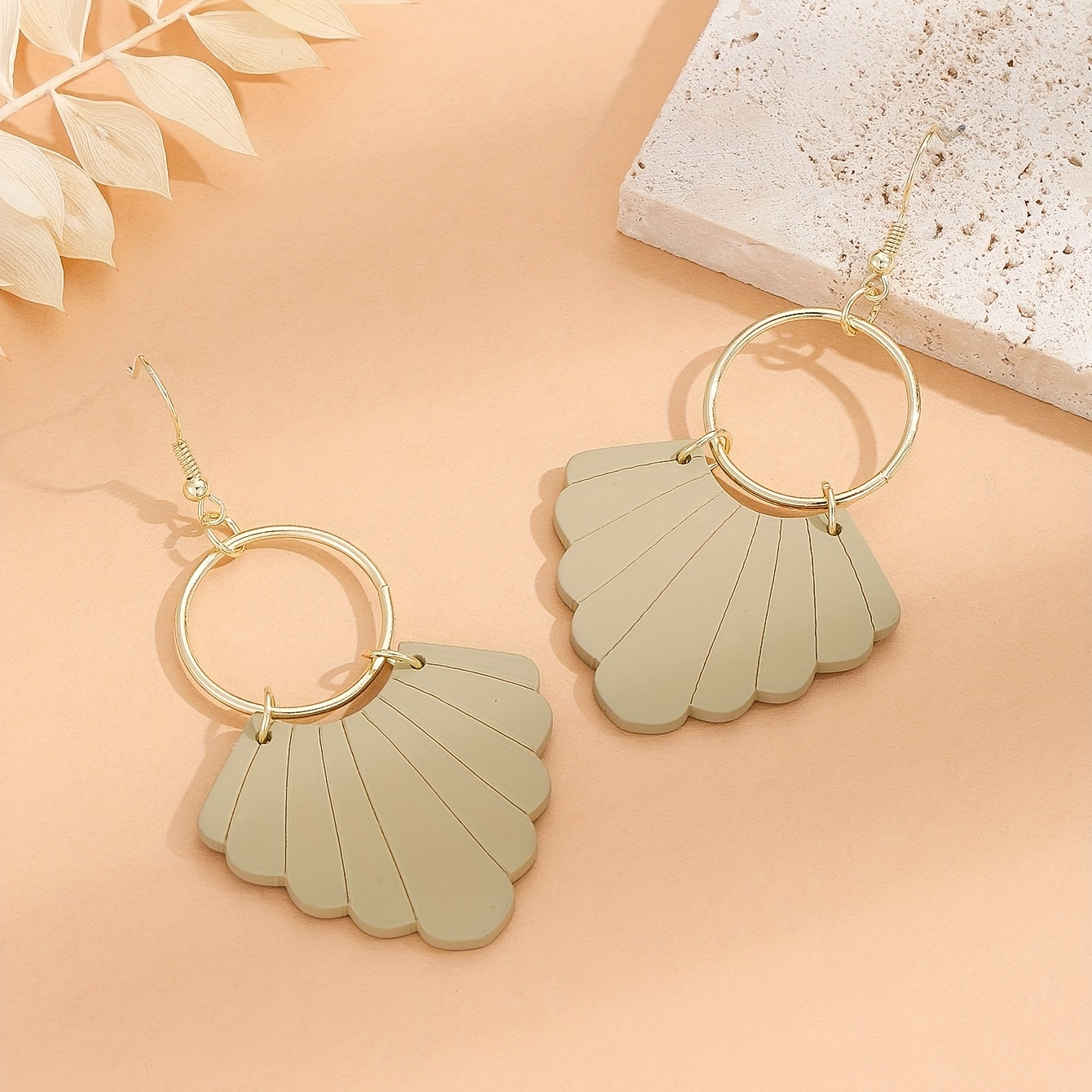 Retro Simple Round Resin Earrings Ear Clips - Temu