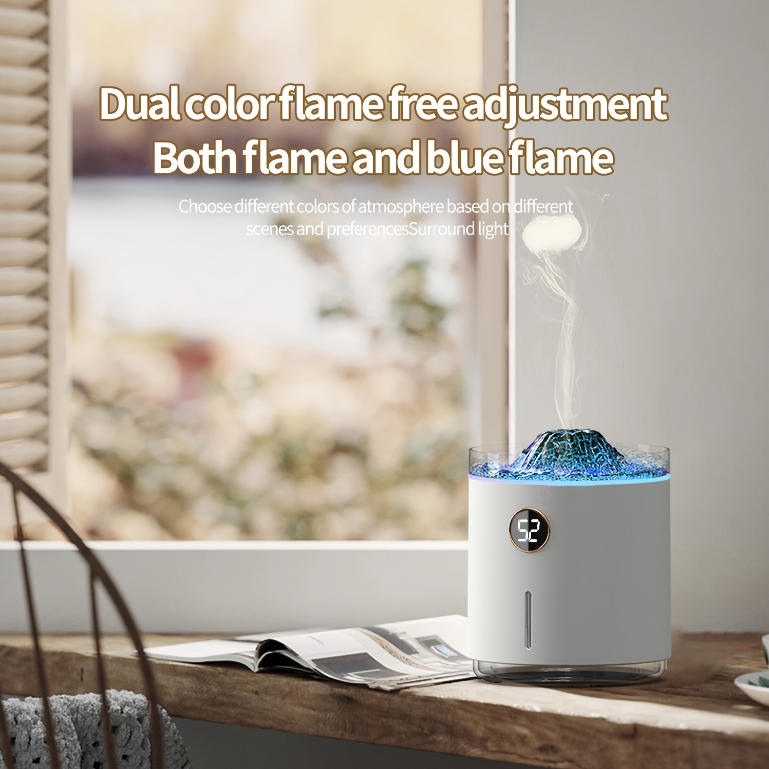Lava Volcano Air Humidifiers Essential Oil Diffuser with Ambient Light  Essential Oil Diffuser Aroma Diffuser for Bedroom Office