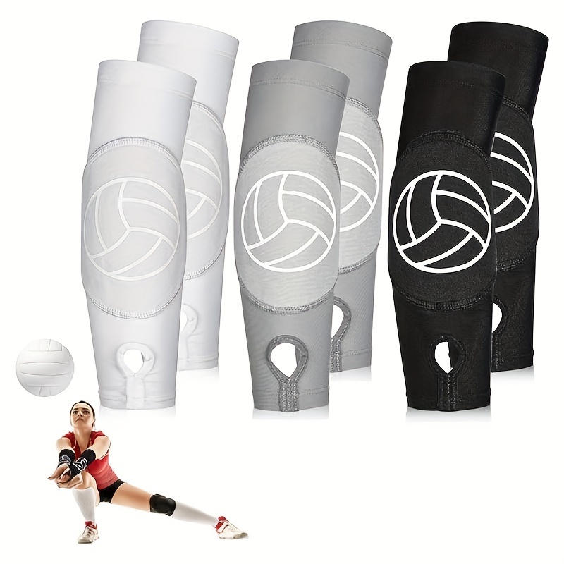 6 pares de rodilleras de voleibol y rodilleras de voleibol con almohadilla  de protección, mangas para antebrazo para pasar con almohadilla de