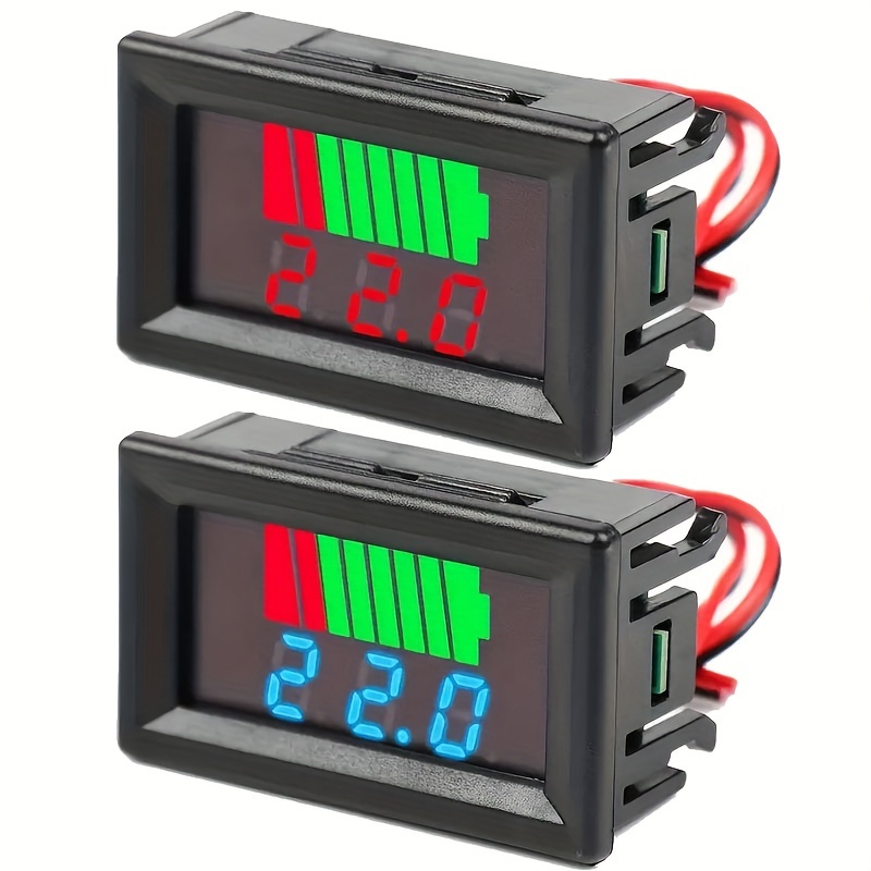 LED Digital Voltmeter 12V 24V Voltage Gauge for Car Boat RV Truck  Motorcycle Camper Battery Volt Meter Socket