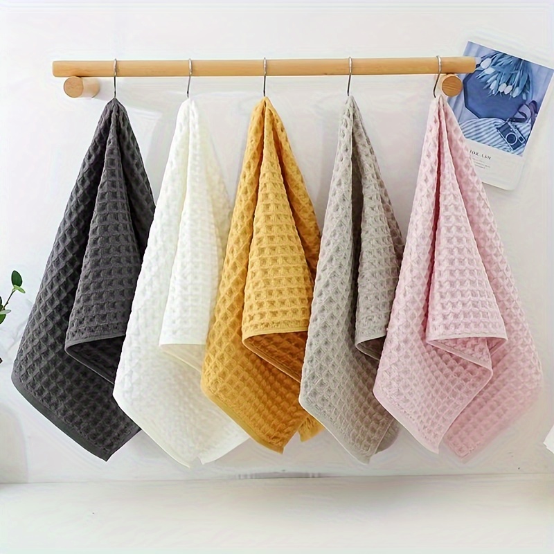 Cotton Waffle Washcloth Solid Color Household Handkerchiefs - Temu