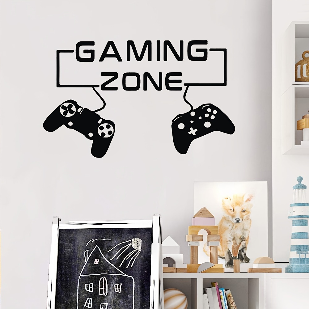 Gamer with Joystick Controller Wall Vinyl Decal Sticker, Game Zone Gaming  3D Personalized Name or Gamer Tag Boy Girl, Video Design Sticker Like for