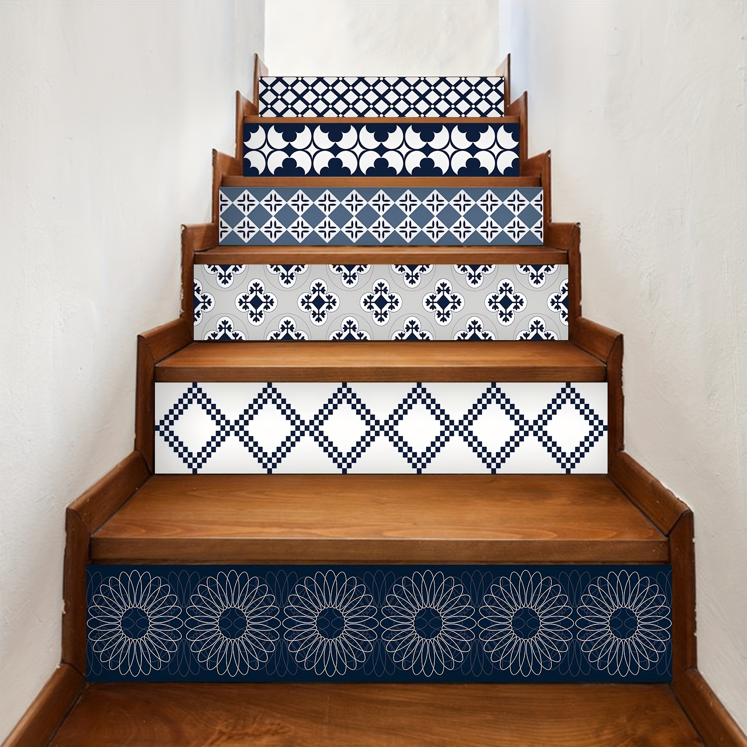 Vinilos para escaleras, azulejos rústicos