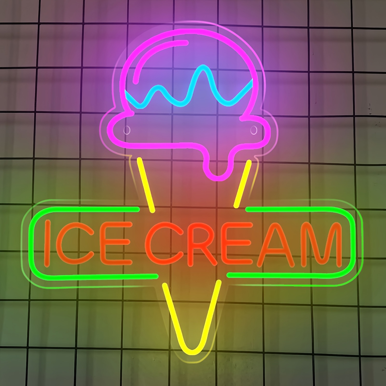  Paletas de helado con luz de neón, paletas dulces, luces LED de  noche, letras iluminadas, letrero de pared, decoración de helado,  decoración de habitación Kawaii para el hogar, bar, sala de