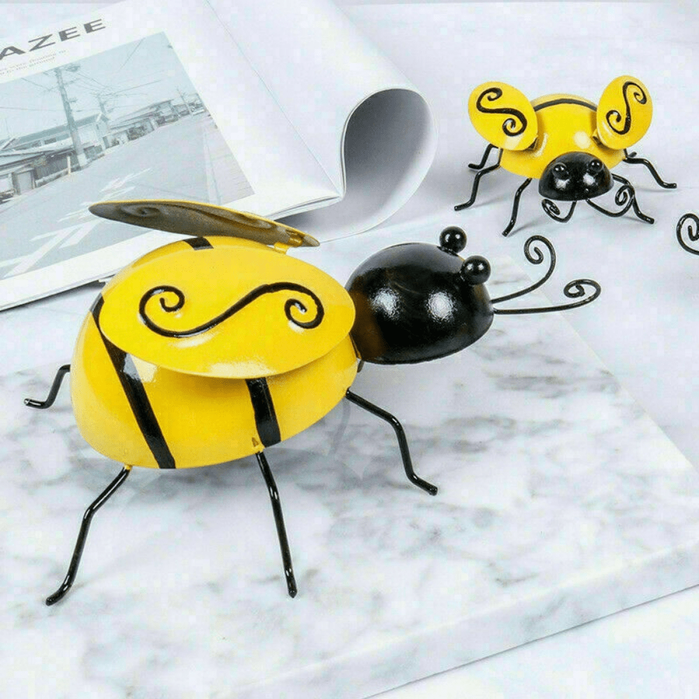 Metal Bumble Bee Decorations,retro Garden Accents Yard Fence 3d Iron Art  Sculpture Ornaments, Lawn B