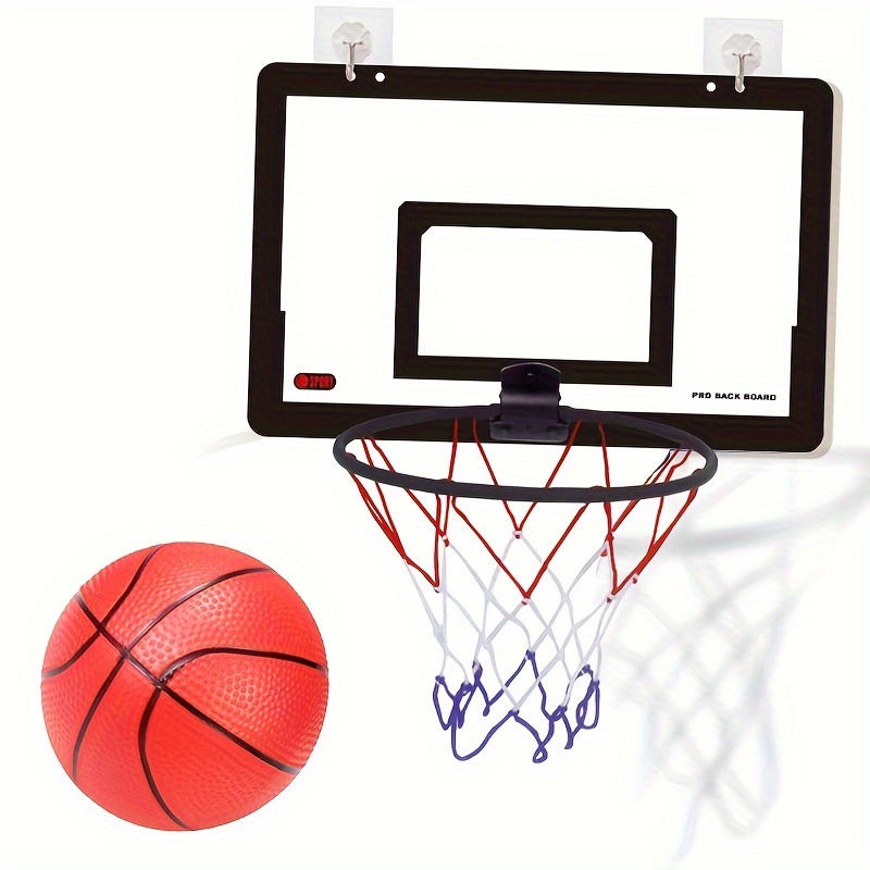 Mini panier de basket d'intérieur 40 x 30 cm pour enfants avec 3 balles et  pompe