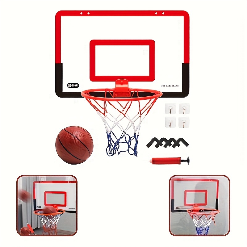 Indoor Mini Basketball Hoop Set Transparent Free Punch Wall