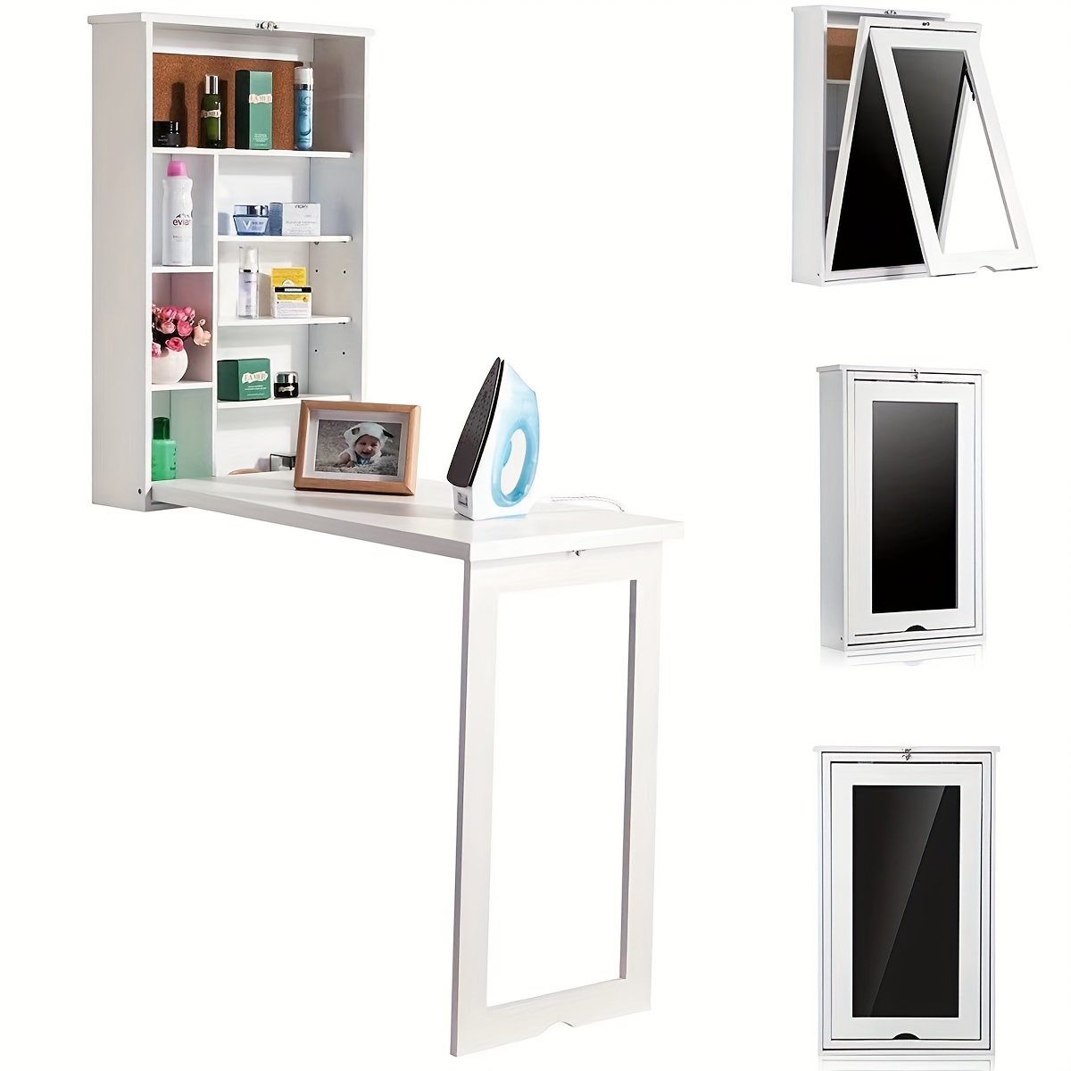  ZWYSL Mesa plegable de pared para trabajo en casa, escritorio  pequeño, mesa de trabajo plegable para estudio, hogar, oficina, blanco  (color: blanco, tamaño: 27.6 x 11.8 in) : Hogar y Cocina