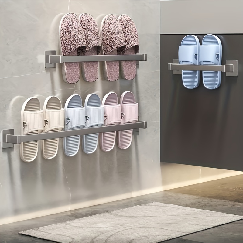 TureClos Bathroom Slipper Rack Wall Mounted Shoes Hanger Organizer