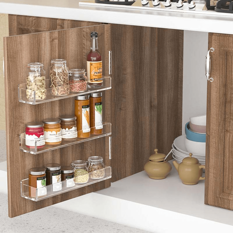 Wall mounted Spice Rack Acrylic Spice Shelf Organizer - Temu