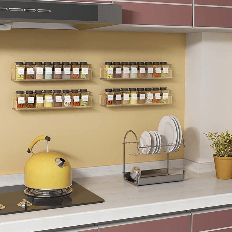 Wall mounted Spice Rack Acrylic Spice Shelf Organizer - Temu