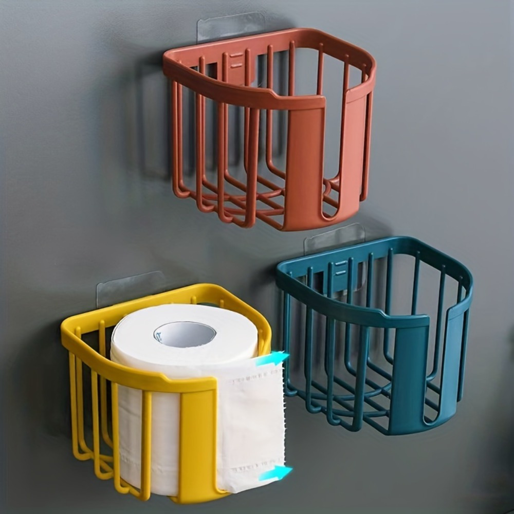  Cesta de papel higiénico para la parte posterior del inodoro,  juego de dos cestas de baño pequeñas, de mimbre, jacinto para  almacenamiento de papel higiénico y toallas (color: marrón mediano) 