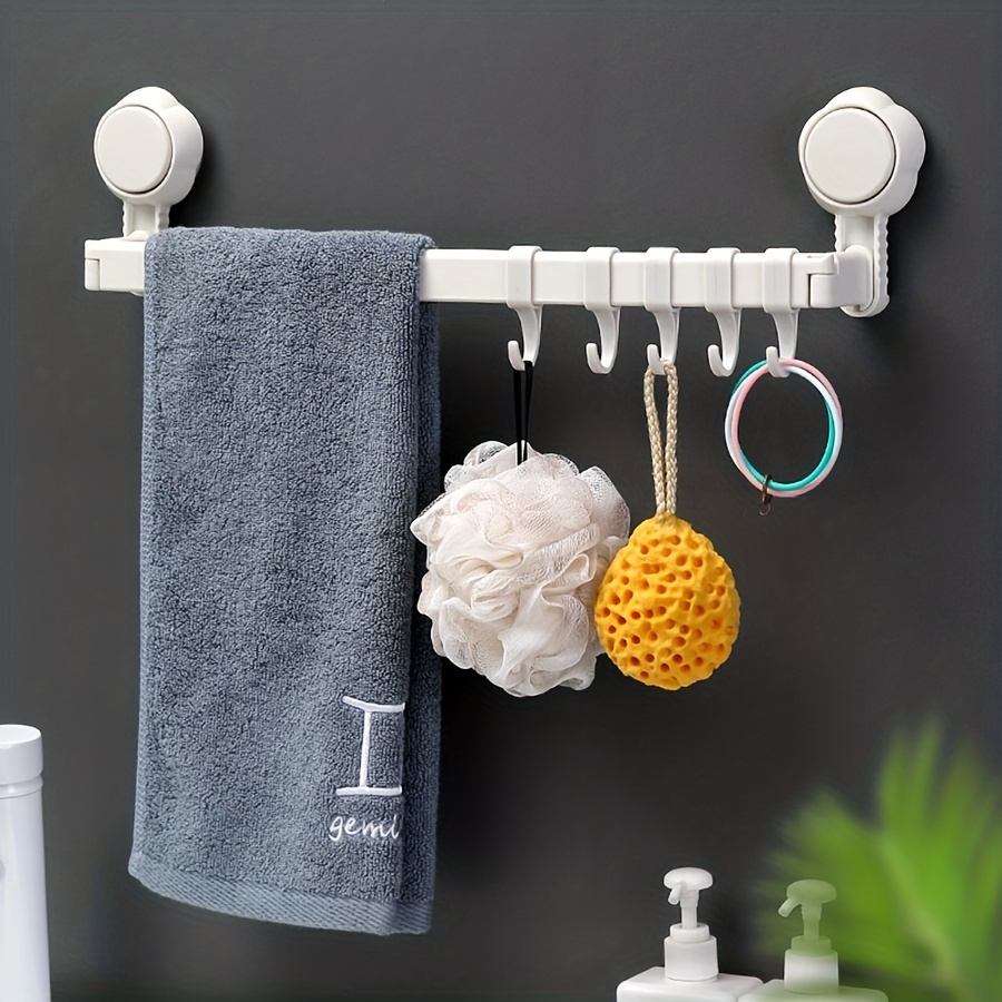 1pc Towel Holder, Self-adhesive Bathroom Towel Rack, No Drilling Towel  Hanger, Bathroom Organizer, Bathroom Accessories, 30/40CM,11.81/15.75inch