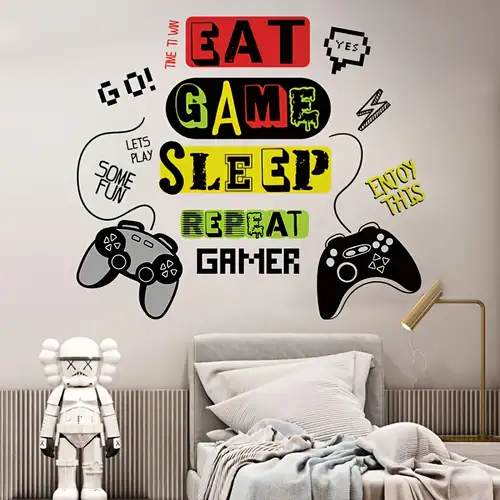 Gamer Vinyl Wand Aufkleber Spiel Room Decor Selbstklebende Gaming