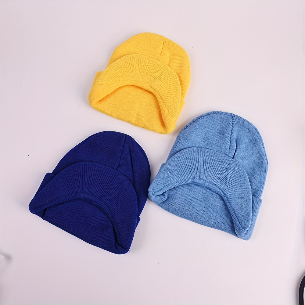 Visera de invierno para hombre Sombrero Beanie con orejeras Gorra de  béisbol de punto Sombrero de esquí de ala corta Sombrero de forro polar  cálido