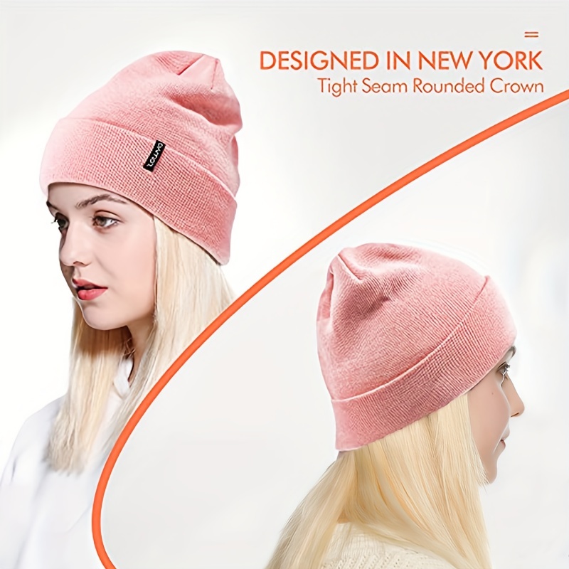 Trendy Double D Slouchy Beanie Solid Color Elastic Skull Coldproof Beanies  For Women - Temu Germany