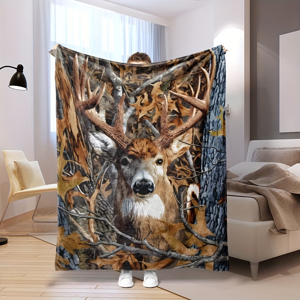 Camo Shower Curtain Black American Flag Elk Moose Wildlife - Temu