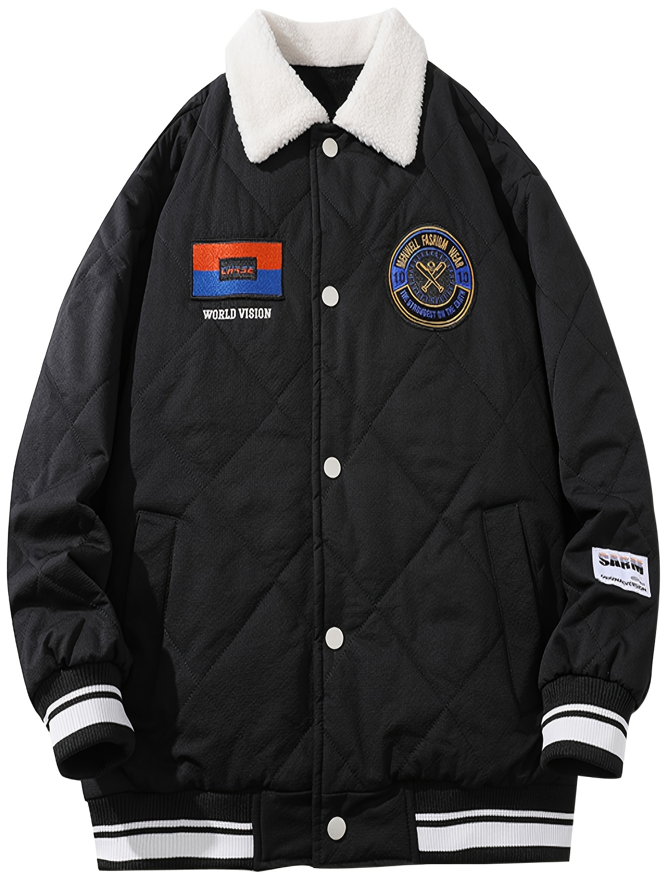 Tricolor Bouclé Tweed Varsity Jacket - Ready-to-Wear 1AC1W8